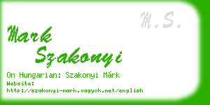 mark szakonyi business card